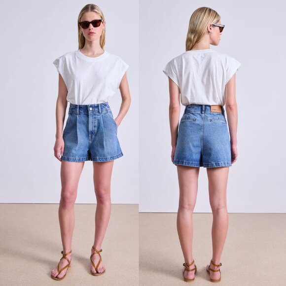 Apiece Apart Pants - Apiece Apart Women's Bari Jean High Waist Denim Shorts Size 26 Austin Wash